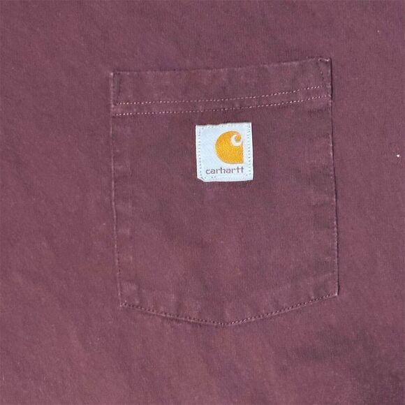 Carhartt Men's 2XLT Red Relaxed Fit Pocket T-Shirt Short Sleeve - Picture 4 of 4